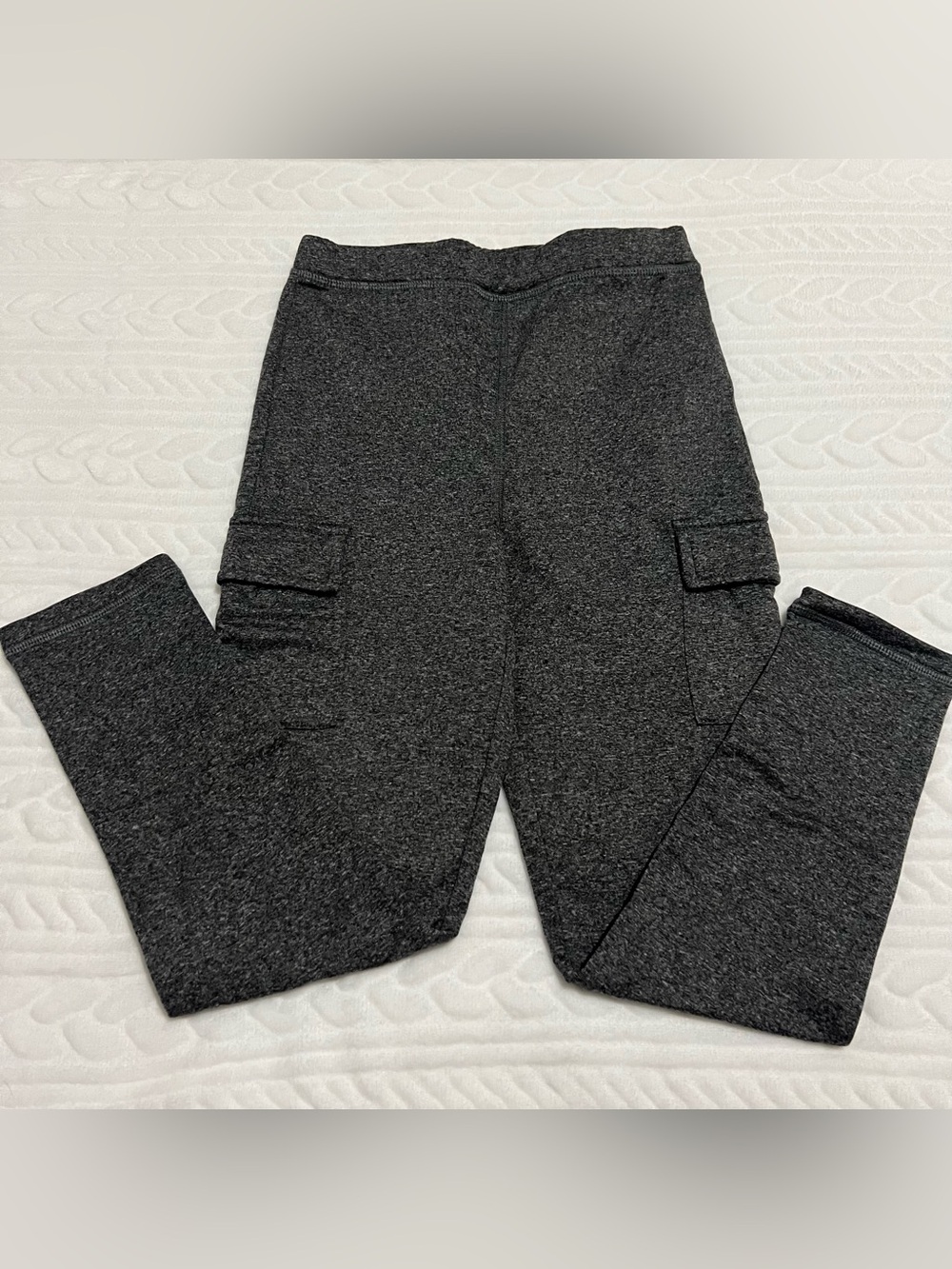 💗 Ultra First - Girls Charcoal Gray Cargo Knit Joggers